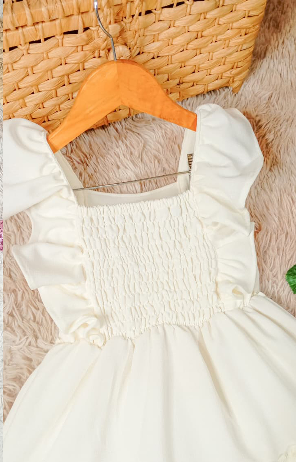 Vestido Infantil Off White Estrela - Imagem 4