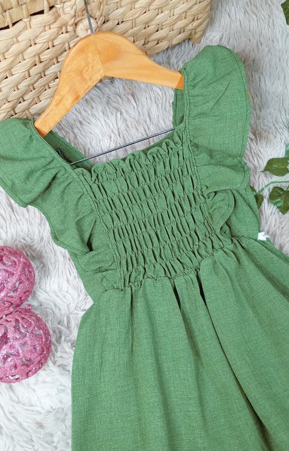 Vestido Infantil Verde Estrela - Imagem 4