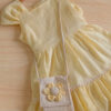 Vestido Infantil Amarelo Primavera/Verão com Babados