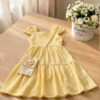 Vestido Infantil Amarelo Primavera/Verão com Babados - Imagem 2