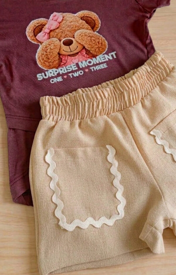 Alternative view of Conjunto Infantil Feminino Ursinha Blusa e Short
